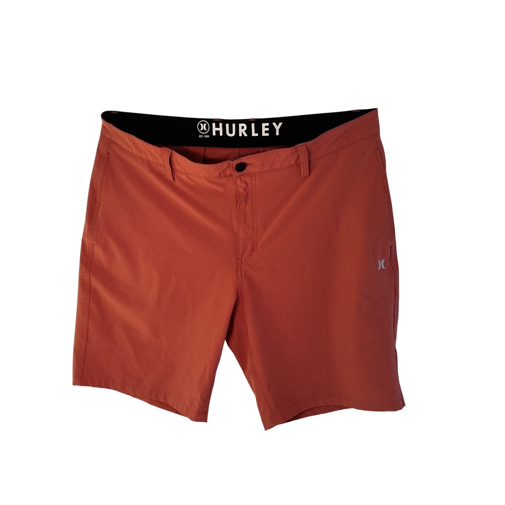 Hurley Mens Hybrid Walk Shorts Burnt Orange Rust Quick Dry Stretch Size 40